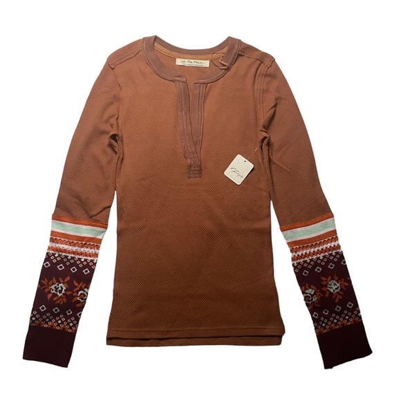 Free People Womens Size S Mikah Layering Cuff Autumn Combo Top NWT - Picture 6 of 8